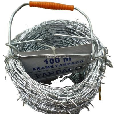 China Protective Barbed Wire Barb Wire Price Galvanized Barbed Wire Gauge12 16 18 24 25kg 50kg Rollo China Factory for sale