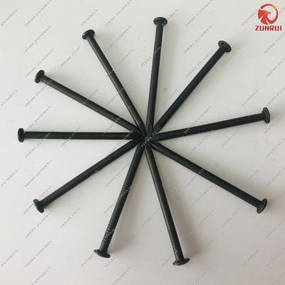 China DIN Spiral Nail Factory Flat Smooth Fluted Flat Steel Concrete Black Concrete Nails for sale