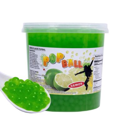 China Bubble Tea Lemon Popping Boba For Boba Tea for sale