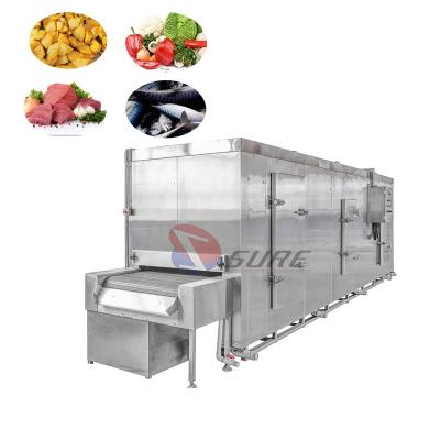 China Beef Meat Quick Freezing Board Belt Tunnel Freezer IQF Machine Individual Quick Freezer for sale