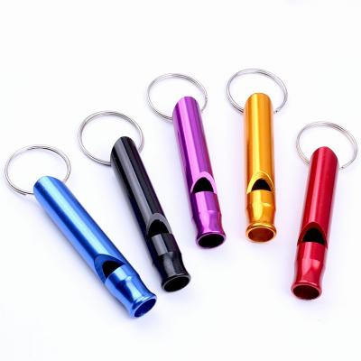 China Cheap Custom Eco-Friendly Eco-friendly Aluminum Alloy Whistle Lifeguard Alarm Self Defense Whistle Key Chains Key Chains for sale