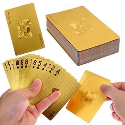 China Party Game Custom Gold Foil Deck Waterproof Poker Card With Box Perfect For Party Game for sale