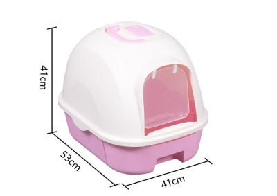 China White Portable Cat Litter Box Enclosed Litter Box For Large Cats for sale