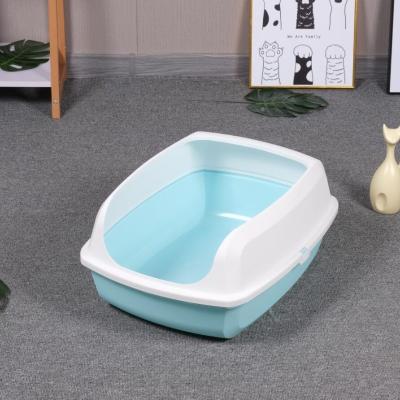 China Household Semi Closed Litter Box PP PET Small Covered Cat Litter Box for sale