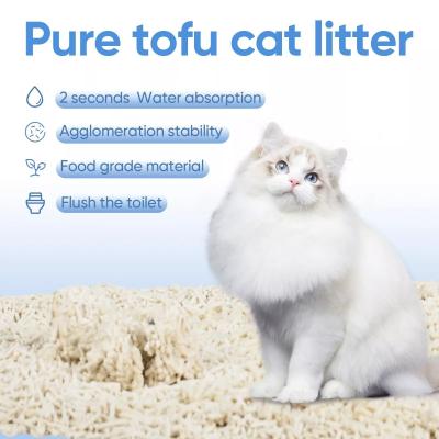 China Quick Clumping Tofu Cat Litter Deodorant Tofu Sand Litter BSCI MSDS Approval for sale