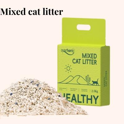 China 100% Eco-Friendly Tofu and Bentonite Mixed Cat Litter Odor Control and Easy Clean for sale