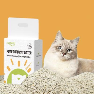 China BSCI MSDS Gran cantidad de basura de tofu para gatos 1,5 mm Tamaño pequeño de arena de basura de tofu en venta