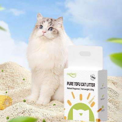 China Meerdere smaken Tofu-strooisel Gemakkelijk ophalen OEM Alle natuurlijke klonterende kattenstrooisel Te koop