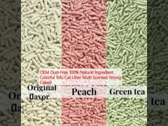 OEM Dust-Free 100% Natural Ingredient Colorful Tofu Cat Litter Multi Scented Strong Caked