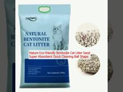 Nature Eco-friendly Bentonite Cat Litter Sand Super Absorbent Quick Cleaning Ball Shape