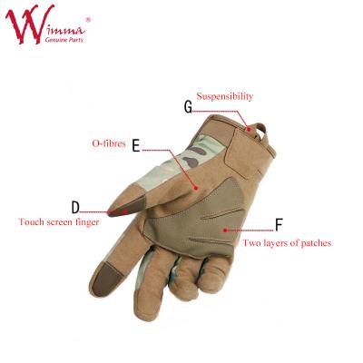 China Motorcycle Riding Gloves Camouflage Color Soft Polyester for sale