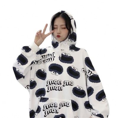 China newest Anti-wrinkle lady and girl camouflage cartoon printed hoodies plus size sweatshirt fleece women loose pullover hoodies for sale