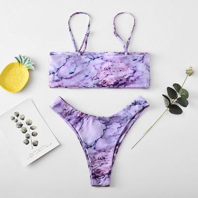 China Hot Popular Anti-UV Package Bag Custom Logo Women Bottoms Triangel Tye Dye Bikini for sale