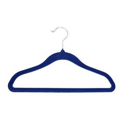 China Wholesale Durable Thick Flocking Non-Slip Nylon Shirt Hanger Space Saving Hangers For Clothes for sale