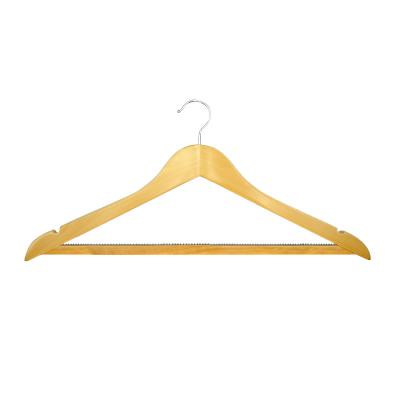 China Custom Anti-slip Wood Hanger Eco-friendly Material Logo Wooden Coat Hangers For Apparel Clothes for sale