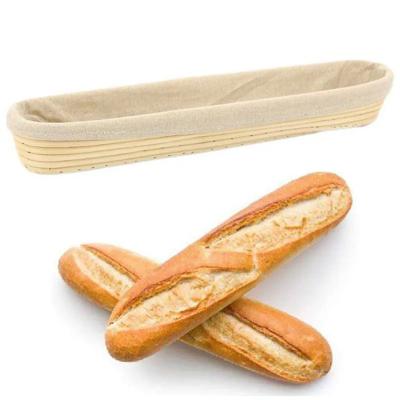 China Sustainable Handwoven Rectangle Bread Basket For Restaurant For Fermentation Baking Tools for sale