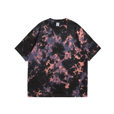 China Custom Logo Tees High Quality Anti-Wrinkle Tie Dye Men's T-shirt Oversized T-shirt Men's Summer Casual T-shirt for sale