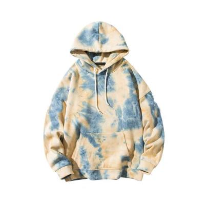 China Terry QUICK DRY tie dye hoodie custom logo fashion cotton overrsize unisex men black tie dye hoodie for sale