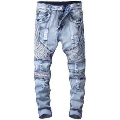 China Wholesale Style QUICK DRY Fold Motorcycle Pants Stretch Mens Biker Jeans Ripped Skinny for sale