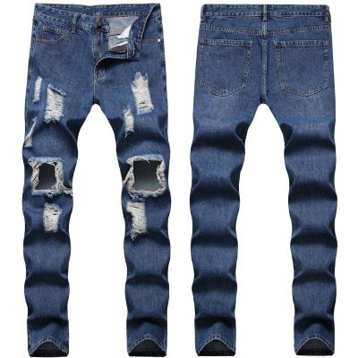 China 2021 QUICK DRY new style ripped jeans men's small straight slim denim pants skinny jeans men stretch for sale