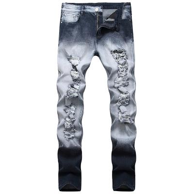 China QUICK DRY Washed Skinny Jeans Stretch Custom Logo Black Ripped Skinny Jeans Mens Jeans for sale