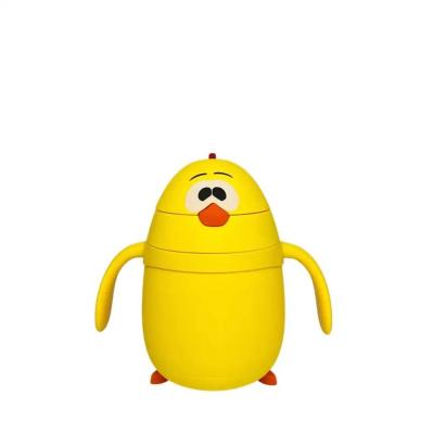 China Straw Handle Water Bottle Cup Kindergarten Baby Straw Cup Water Cup Cartoon Viable Animal Children Chicken for sale