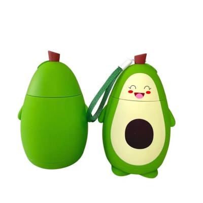 China Viable new cartoon cute avocado simple and cool double-layer glass student water bottle strap portable student water bottle for sale