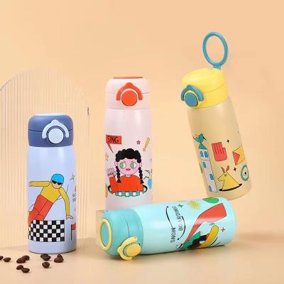 China 304 Stainless Steel PORTABLE Kids Students With Thermos Coffee Logo Handle Simple And Customizable Water Bottle Mug for sale