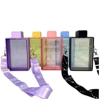 China Hot Selling Viable Crossbody Cute Strap Creative Student Lightning Cup Sports Gift Plastic Water Bottle for sale