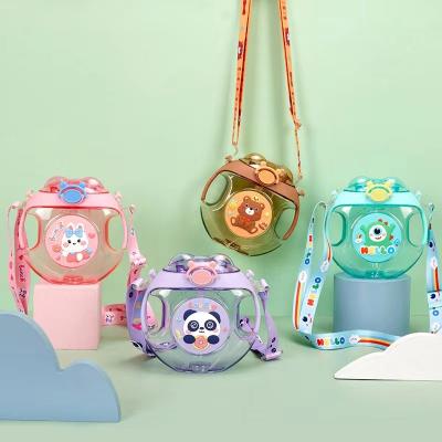 China Viable Selling Glitter Spray Donut Anti-drop Strap Water Bottle Children's Cartoon Animal Water Bottle for sale