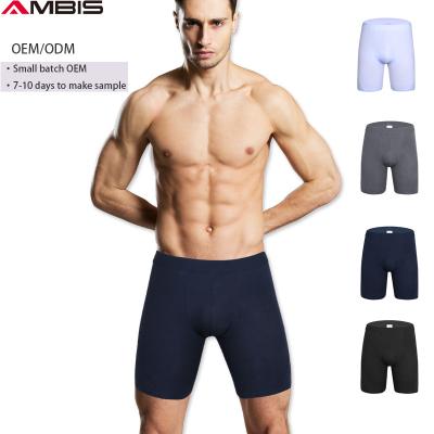 China Men's Solid Color OEM Bamboo Underwear Men's Underwear Cheap Breathable Mid-rise Elasticity Bass Boxer Briefs For Men for sale