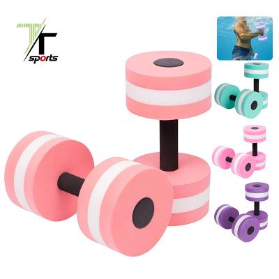 China Recovery training; Maternal training; Children's Entertainment TTSPORTS Aqua Fitness Barbells Set Of 2 15cm*27cm Customized Size Round Eva Water Dumbbell for sale