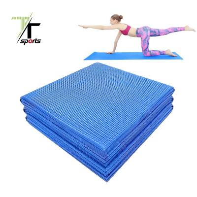 China TTSPORTS Foldable Travel Fitness Exercise PVC Foldable Outdoor Yoga Mat with Carry Bag for Gym Workouts and Yoga Pilates Floor for sale