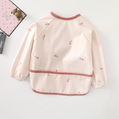 China Factory Direct Washable Waterproof Long Sleeve Eco Friendly Baby Bibs Reverse Dressing for sale