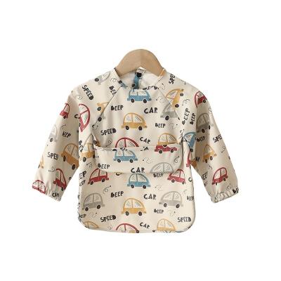 China Factory Price Washable Chinese Cute Toddler Kids Waterproof Bibs With Long Sleeves for sale