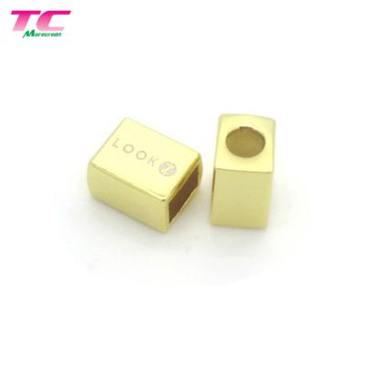 China Top-selected work swimwear metal bead rope stopper gold metal bead nickel free for sportswear for sale