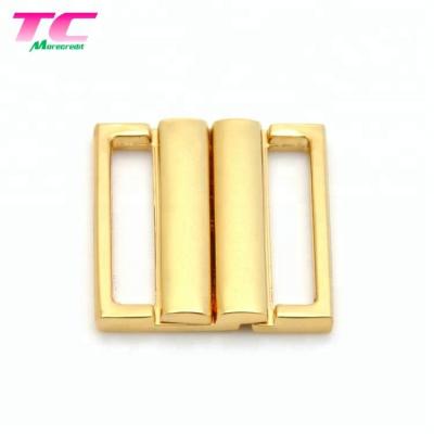 China washable & Morecredit Bestselling Dry-cleanable Shiny Gold Metal Bra Clasp Metal Bikini Connectors For Swimwear Accessories for sale