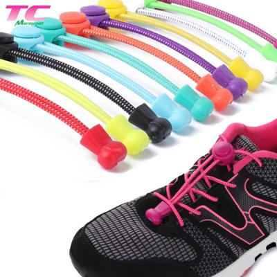 China Morecredit 100cm DIY Round Elastic Bungee Laces Locking System Wholesale Easy Tie Quick Elastic Laces for sale