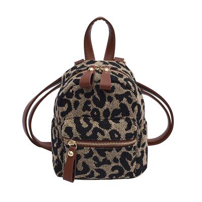 China 2021 New Fashion Mini Backpack Niche Design Waterproof Universal Leopard Backpack Women for sale