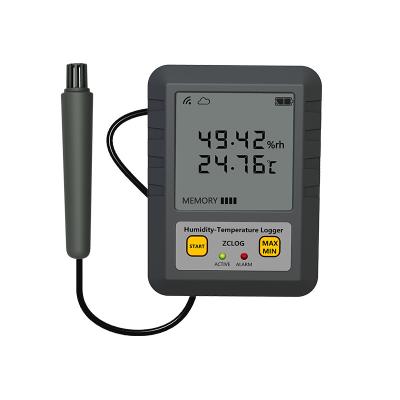 China Real Time Temperature Humidity Record Data Logger with Wireless LCD Display in Gray for sale