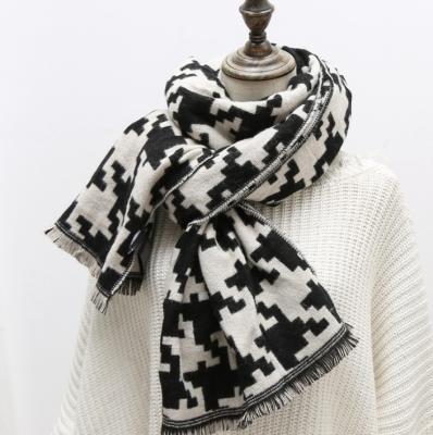 China Houndstooth Acrylic Oblong Women Scarf Winter Cover Up Scarf for sale