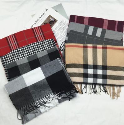 China Fashion women acrylic pashmina screened scarf winter plaid custom scarves for men for sale