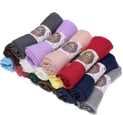 China 80 Colors New Cotton Malaysia Hijab Scarves Turkish Arab Snap Fold Dubai Arab Scarf Women Long Muslim Hijab for sale