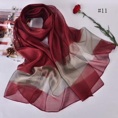 China Long Fashion Plain Silk Scarves Women Long Real Silk Scarf for sale