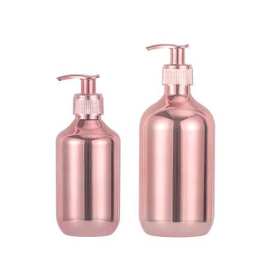 China OEM Cosmetic Shampoo Bottle Shower Gel And Conditioner Plate Plastic Bottles 200ml 300ml 400ml 500ml Body Lotion Bottle With Pump for sale