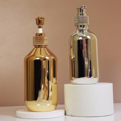 China 300ml 400ml 500ml Cosmetic PET Plastic Spray Bottle Plated Luxury Cosmetic Packaging Bottles New Style Spray Bottles for sale