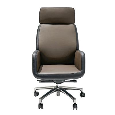 China Office Adjustable Executive Chair Ergonomic Metal (Height) For Furniture Commercial Use Adjustable Leather Seat Steel Part for sale