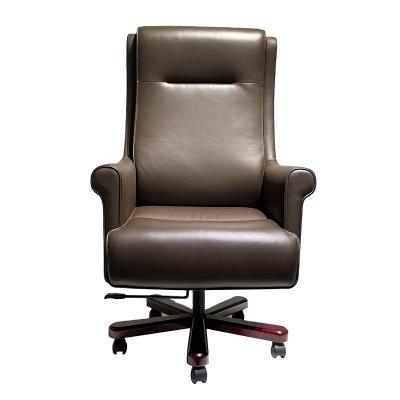 China High Back Stylish Office Chair (Height) Adjustable Comfortable Modern Luxury Ergonomic Leather Office Chair for sale