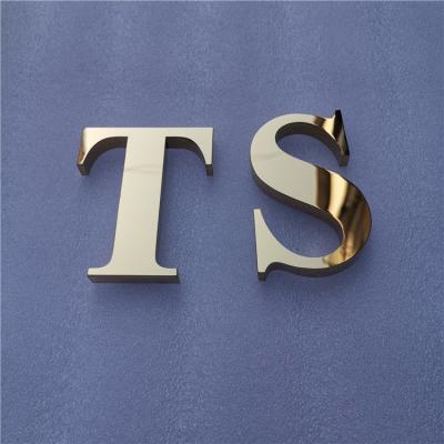 China Buildings Metal Wall Letters Gold 3d Signs Small Metal Alphabet Letters Business Logo for sale