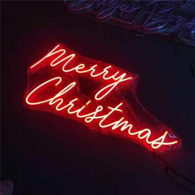 China Buildings Most Popular Customized Acrylic Neon Led Advertising Merry Christmas Neon Sign for sale